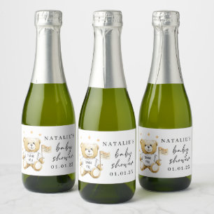 Étiquettes Pour Bouteilles De Vin Mousseux Bébé Teddy Baby showers Ours Mini Sparkling Vin L