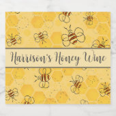 Étiquettes Pour Bouteilles De Vin Mousseux Bee Buzzing Honey Bees mignonne (Étiquettes simples)