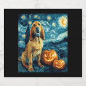 Étiquettes Pour Bouteilles De Vin Mousseux Bloodhound Cute Dog Halloween Jack-o'-lantern Pump (Étiquettes simples)