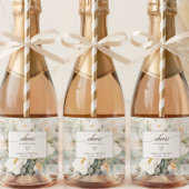 Étiquettes Pour Bouteilles De Vin Mousseux Blooms blancs rustiques bravo Mariage