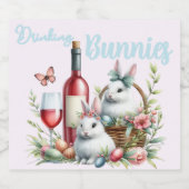 Étiquettes Pour Bouteilles De Vin Mousseux Boire des lapins Pâques (Étiquettes simples)