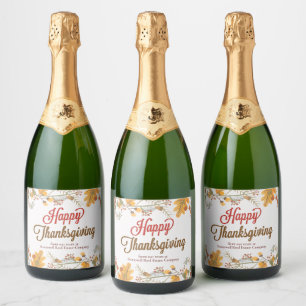 Étiquettes Pour Bouteilles De Vin Mousseux Bon thanksgiving Chic Fall Leaves Société Parti