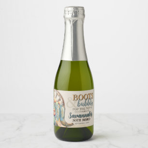 Étiquettes Pour Bouteilles De Vin Mousseux Boots et Bubbly Cactus Cowgirl Western Anniversair