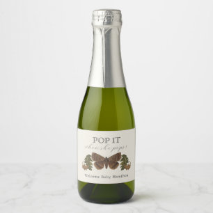 Étiquettes Pour Bouteilles De Vin Mousseux Botanique Botanique Pop It Baby shower