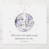 Étiquettes Pour Bouteilles De Vin Mousseux Boule Disco Étoile Aquarelle Anniversaire (Étiquettes simples)