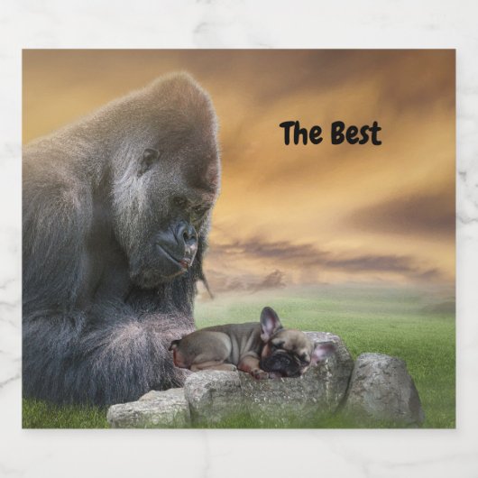 Étiquettes Pour Bouteilles De Vin Mousseux Bouledogue français meilleurs amis (Étiquettes simples)