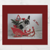 Étiquettes Pour Bouteilles De Vin Mousseux Bouledogues français Noël Vin pétillant (Étiquettes simples)