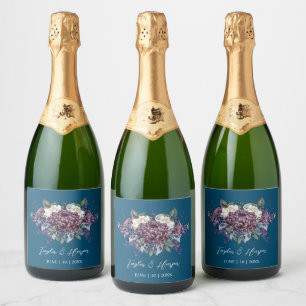 Étiquettes Pour Bouteilles De Vin Mousseux Bouquet Mariage de goth esthétique foncé