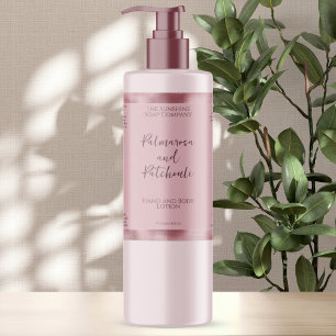 Étiquettes Pour Bouteilles De Vin Mousseux Bouteille de cosmétique rose pâle et faux étiquett