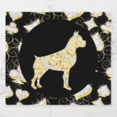 ÉTIQUETTES POUR BOUTEILLES DE VIN MOUSSEUX BOXER DOG  BLING (Étiquettes simples)