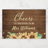 Étiquettes Pour Bouteilles De Vin Mousseux Bravo d'être bientôt Mme Sunflower Fête des mariée (Étiquettes simples)