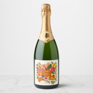 Étiquettes Pour Bouteilles De Vin Mousseux Brunch Floral d'Automne Brunch Floral d'Automne
