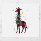 Étiquettes Pour Bouteilles De Vin Mousseux Buffalo Plaid Family Matching Giraffe Christmas Pa (Étiquettes simples)