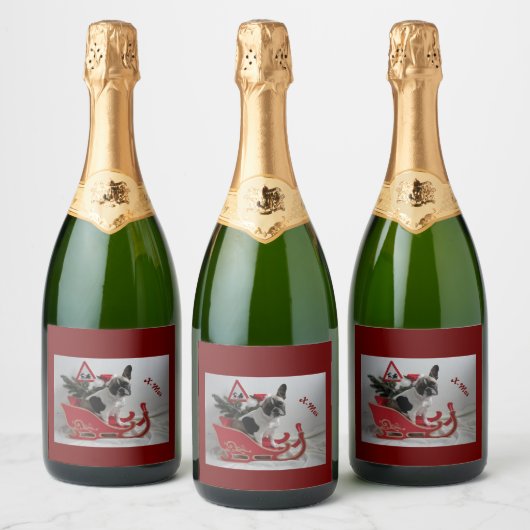 Étiquettes Pour Bouteilles De Vin Mousseux Bulldog Noël Sparkling (Bouteilles)