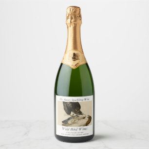 Étiquettes Pour Bouteilles De Vin Mousseux Buse à queue rouge des oiseaux d'Amérique d'Audubo