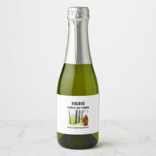 Étiquettes Pour Bouteilles De Vin Mousseux Cadeau de campeur La randonnée me rend joyeux an