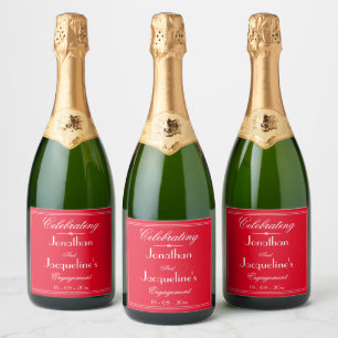 Étiquettes Pour Bouteilles De Vin Mousseux Cadeaux de Fête de Fiançailles Noms Élégant Chic R