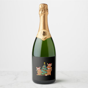 Étiquettes Pour Bouteilles De Vin Mousseux Cadeaux d'orignaux de Noël Enfants d'orignaux de N