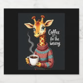 Étiquettes Pour Bouteilles De Vin Mousseux Café est pour Weary Funny Giraffe Lover café (Étiquettes simples)