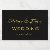 Étiquettes Pour Bouteilles De Vin Mousseux Calligraphie Élégante Mini bouteille Noir & Or (Étiquettes simples)