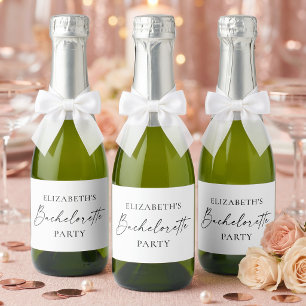 Étiquettes Pour Bouteilles De Vin Mousseux Calligraphie minimaliste moderne pour enterrement