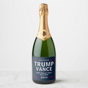 Étiquettes Pour Bouteilles De Vin Mousseux Campagne présidentielle Trump Vance 2024