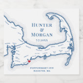 Étiquettes Pour Bouteilles De Vin Mousseux Cape Cod Destination Wedding (Étiquettes simples)