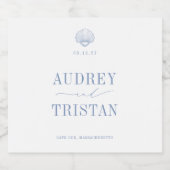 Étiquettes Pour Bouteilles De Vin Mousseux CAPE COD Mariage côtier (Étiquettes simples)