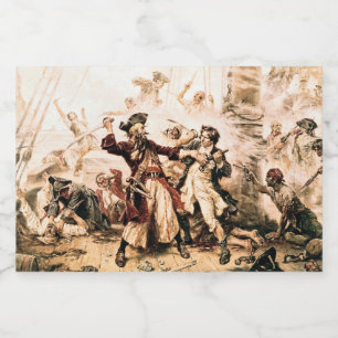 Étiquettes Pour Bouteilles De Vin Mousseux Capture, Barbe noire pirate, Revenge de la reine A