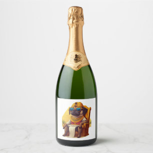 Étiquettes Pour Bouteilles De Vin Mousseux Carlin pharaon � Chien d'Egypte antique