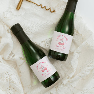 Étiquettes Pour Bouteilles De Vin Mousseux Carquois & Bébés Coquette Cerises Enterrement de V