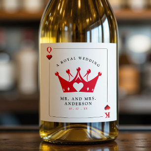 Étiquettes Pour Bouteilles De Vin Mousseux Carte de Poker King & Queen of Hearts Casino