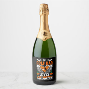 Étiquettes Pour Bouteilles De Vin Mousseux Ce papa de golf aime Halloween