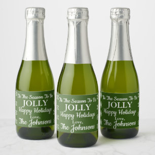 Étiquettes Pour Bouteilles De Vin Mousseux C'Est La Saison D'Être Jolly Vacances Mini Vin Éti