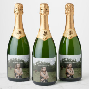 Étiquettes Pour Bouteilles De Vin Mousseux Champagne d'études supérieures Photo personnalisée