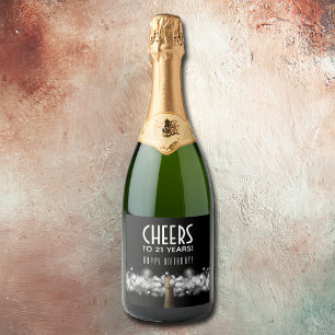 Étiquettes Pour Bouteilles De Vin Mousseux Champagne en noir