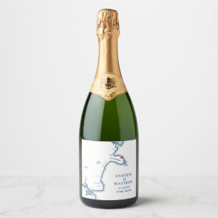Étiquettes Pour Bouteilles De Vin Mousseux Champagne Mariage York Beach Maine