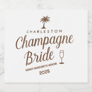 Étiquettes Pour Bouteilles De Vin Mousseux Charleston Champagne Mariée sur mesure Enterrement