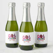 Étiquettes Pour Bouteilles De Vin Mousseux Chat Art Chat Maman2 (Bouteilles)