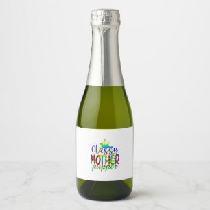 Étiquettes Pour Bouteilles De Vin Mousseux Chat Art Classy Mère Pupper