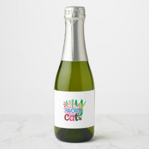 Étiquettes Pour Bouteilles De Vin Mousseux Chat Art Mon Chat préféré