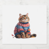 Étiquettes Pour Bouteilles De Vin Mousseux Chat Leaf Automne Bonjour Automne Funny Chat Kitte (Étiquettes simples)