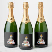 Étiquettes Pour Bouteilles De Vin Mousseux chats d'arbre de noël (Bouteilles)