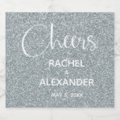 Étiquettes Pour Bouteilles De Vin Mousseux CHEER Parties scintillant en argent Mariage Vin mo (Étiquettes simples)