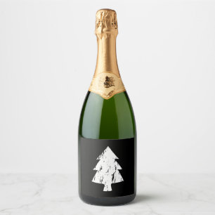 Étiquettes Pour Bouteilles De Vin Mousseux Chemise Arbre de Noël