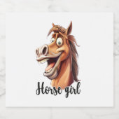Étiquettes Pour Bouteilles De Vin Mousseux Cheval Fille Drôle Cheval (Étiquettes simples)