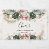 Étiquettes Pour Bouteilles De Vin Mousseux Cheval Palm Tropical Mariage Mini Vin mousseux L (Étiquettes simples)