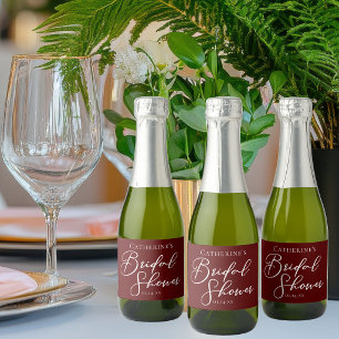 Étiquettes Pour Bouteilles De Vin Mousseux Chic Bourgogne Enterrement de Vie de Jeune Fille M