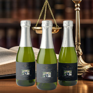 Étiquettes Pour Bouteilles De Vin Mousseux Chic Law School Photo Party Mini