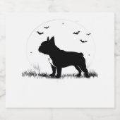 Étiquettes Pour Bouteilles De Vin Mousseux Chien à Chien à Chien - Halloween Lune Silhouette (Étiquettes simples)